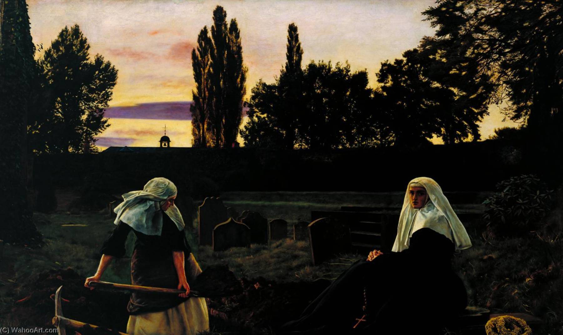 WikiOO.org - Enciclopedia of Fine Arts - Pictura, lucrări de artă John Everett Millais - The Vale of Rest