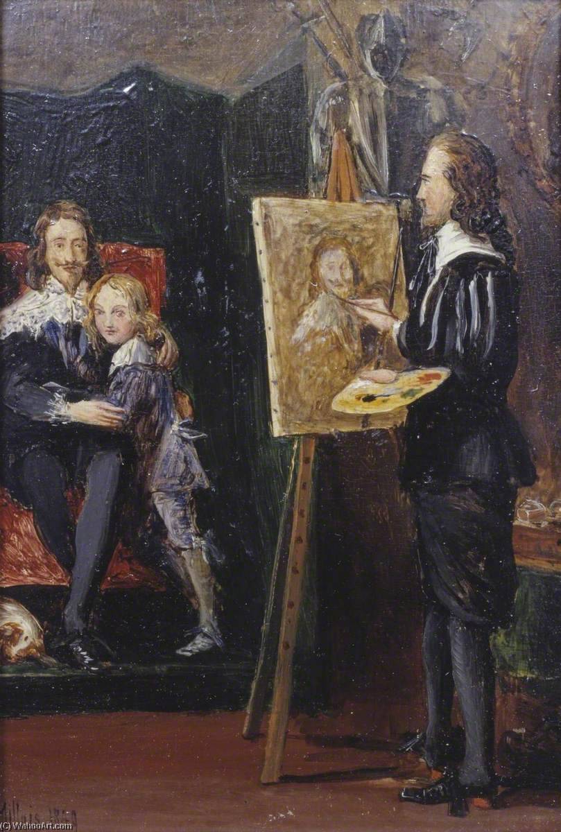 Wikioo.org - The Encyclopedia of Fine Arts - Painting, Artwork by John Everett Millais - Charles I and his Son in the Studio of Van Dyck