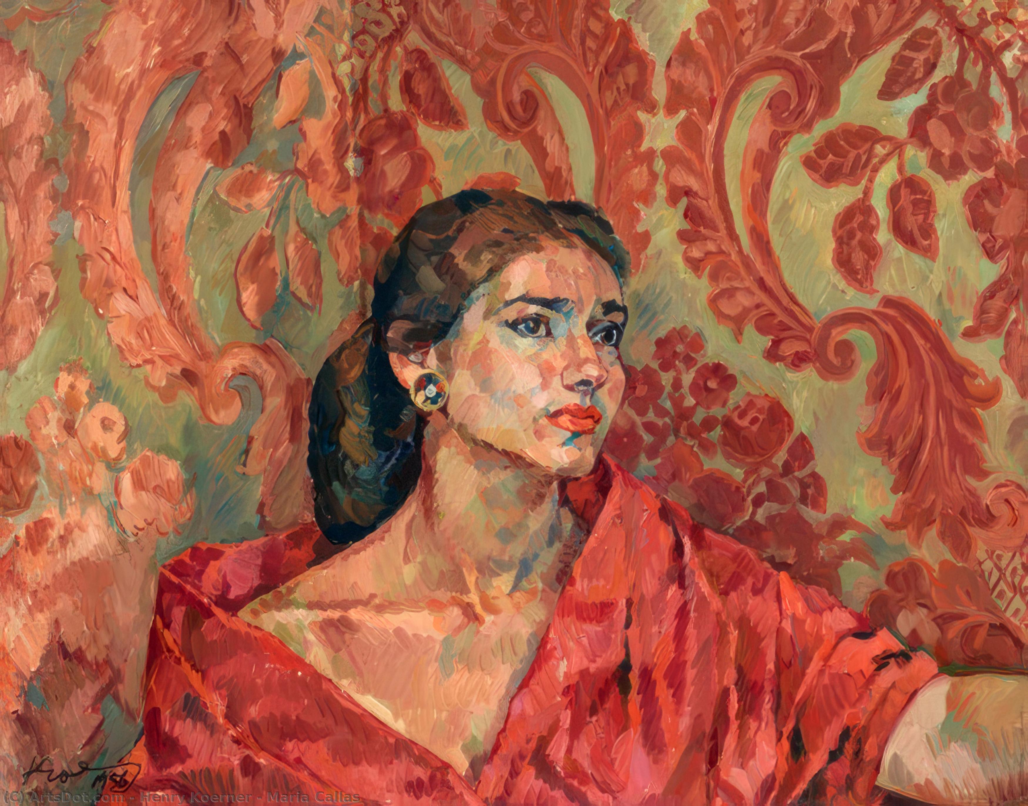 Wikoo.org - موسوعة الفنون الجميلة - اللوحة، العمل الفني Henry Koerner - Maria Callas