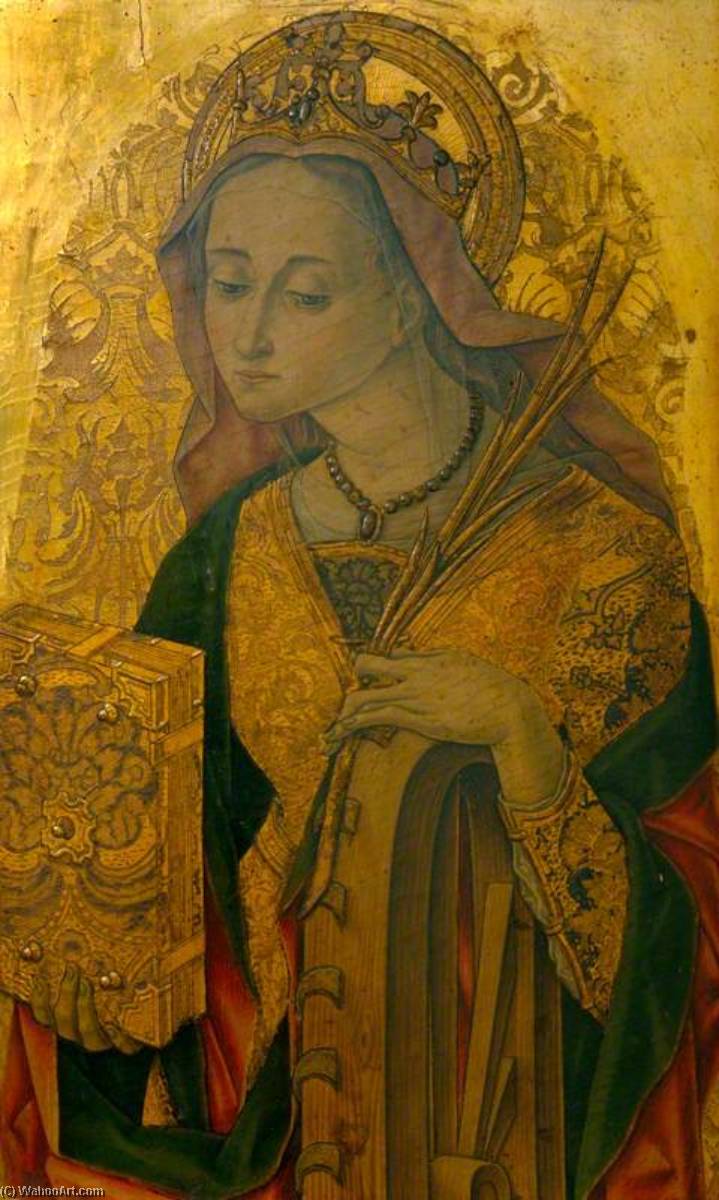 Wikioo.org - The Encyclopedia of Fine Arts - Painting, Artwork by Vittore Crivelli - Saint Catherine (panel from an altarpiece)