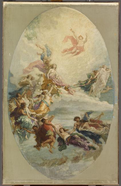 Wikioo.org - The Encyclopedia of Fine Arts - Painting, Artwork by Alexandre Cabanel - Esquisse pour Le Triomphe de Flore