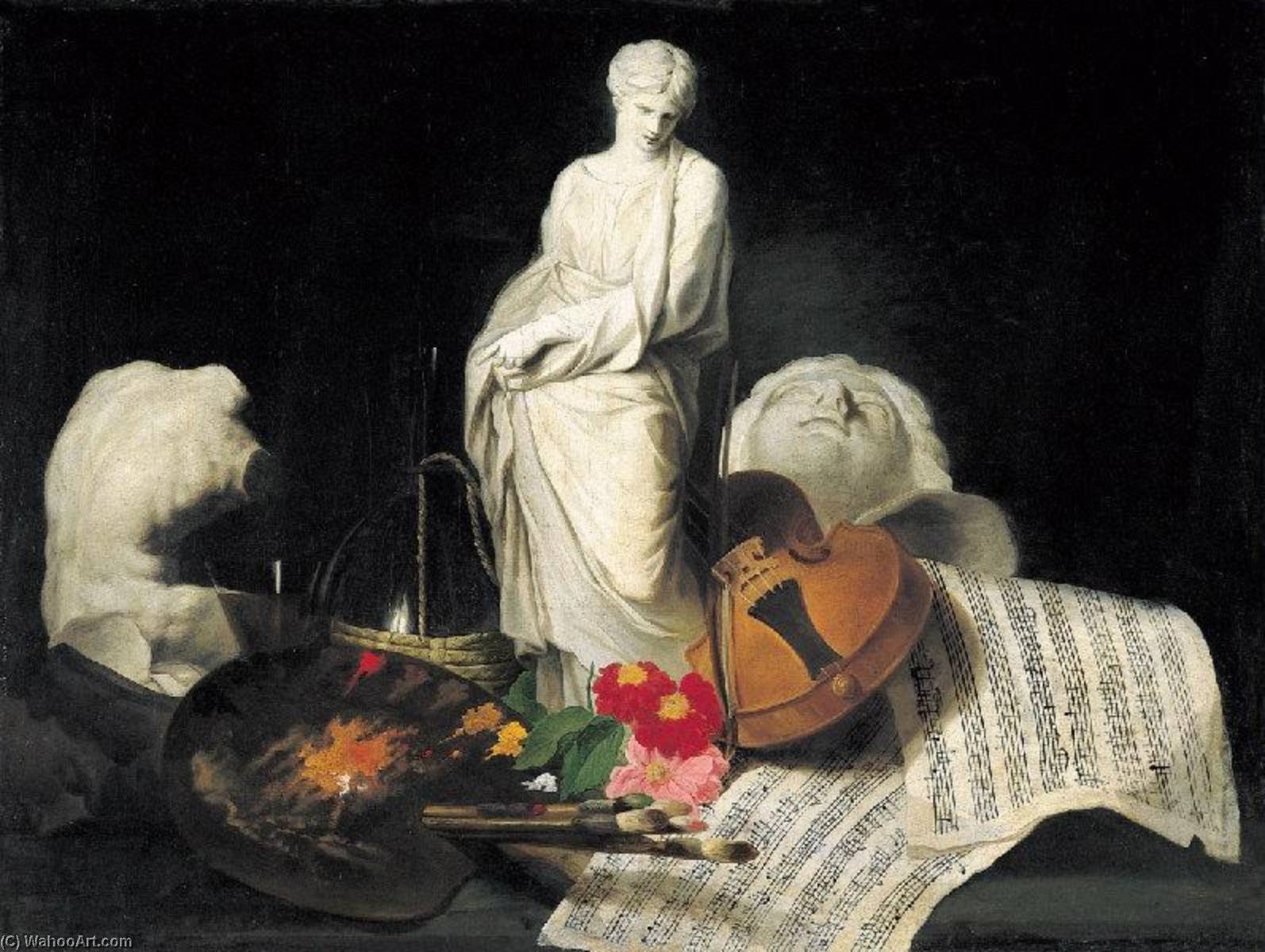 Wikioo.org - The Encyclopedia of Fine Arts - Painting, Artwork by Pierre Subleyras - Fantaisie d'artiste nature morte symbolique