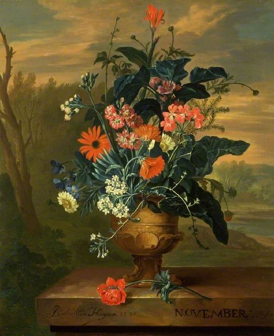 Wikioo.org - The Encyclopedia of Fine Arts - Painting, Artwork by Jacob Van Huysum - Twelve Months of Flowers November