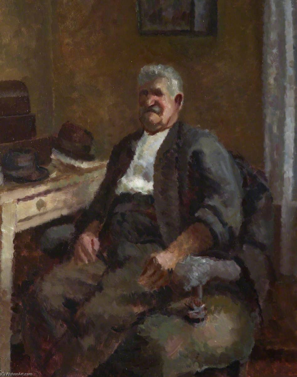Wikioo.org - The Encyclopedia of Fine Arts - Painting, Artwork by Patricia Preece - Cottage Interior with a Seated Man