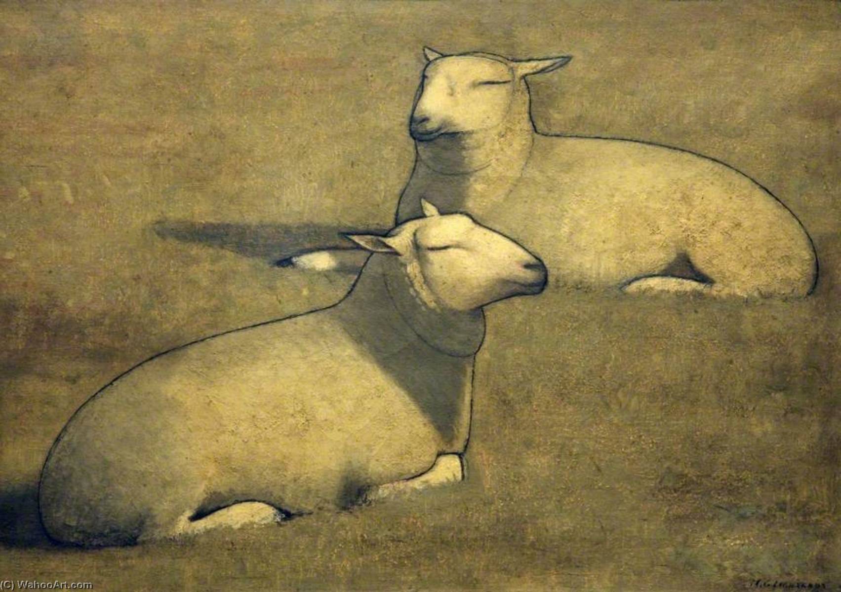 Wikioo.org - The Encyclopedia of Fine Arts - Painting, Artwork by Maxwell Gordon Lightfoot - Study of Two Sheep