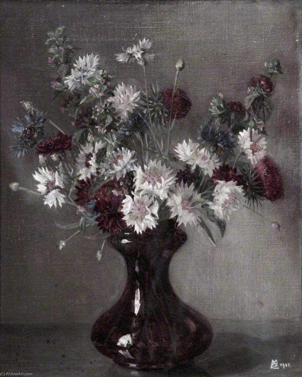 Wikioo.org - The Encyclopedia of Fine Arts - Painting, Artwork by Maxwell Gordon Lightfoot - Knapweed, Thistles and Other Flowers in a Vase