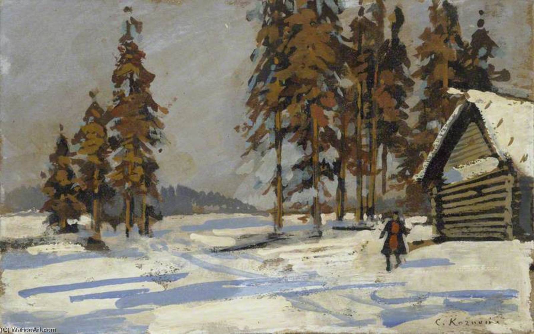 Wikioo.org - The Encyclopedia of Fine Arts - Painting, Artwork by Konstantin Alekseyevich Korovin - Winter Landscape