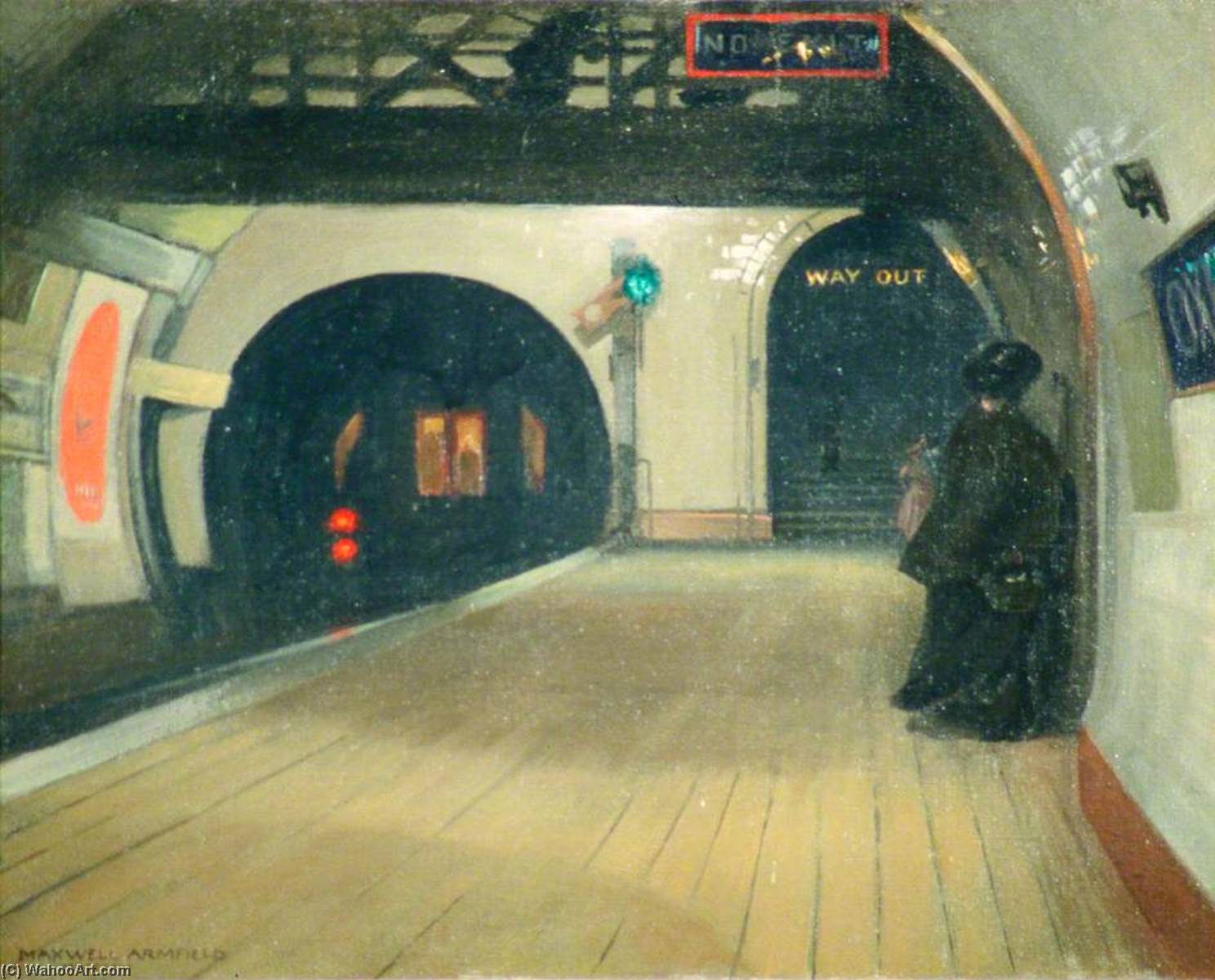 Wikioo.org - The Encyclopedia of Fine Arts - Painting, Artwork by Maxwell Ashby Armfield - Oxford Circus Underground Station