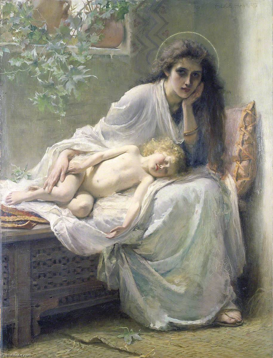 Wikioo.org - The Encyclopedia of Fine Arts - Painting, Artwork by Alice Mary Havers - 'But Mary kept all these things and pondered them in her heart'