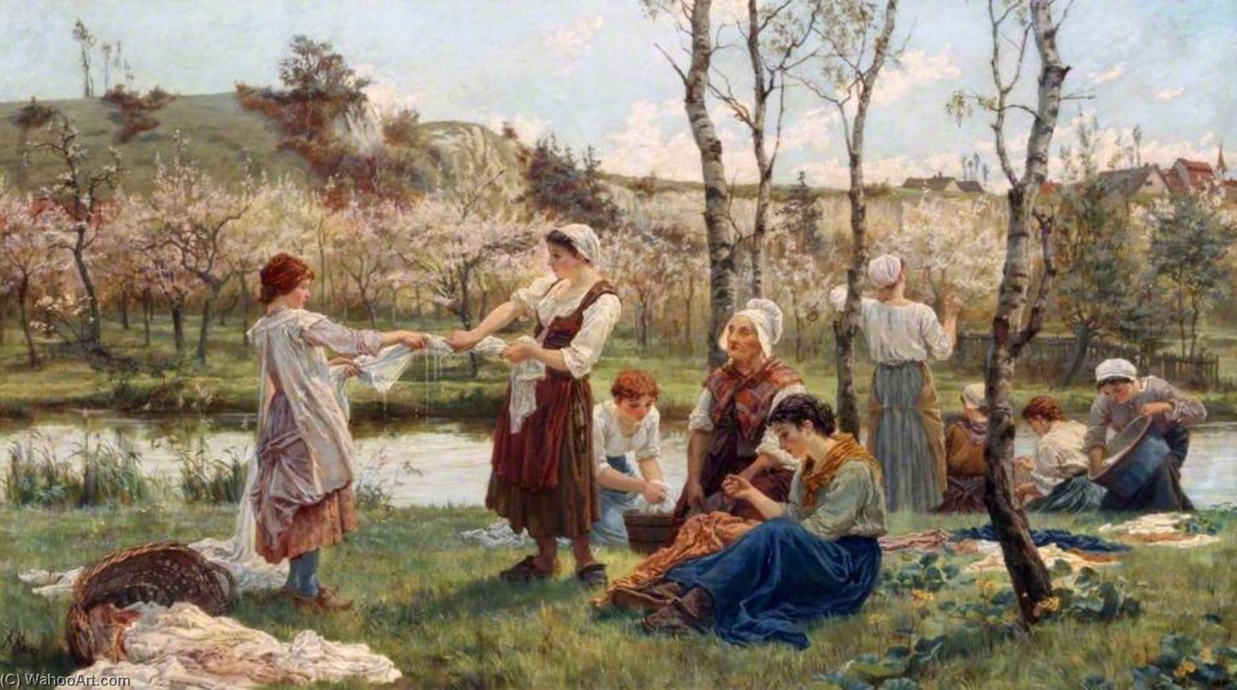 Wikioo.org - The Encyclopedia of Fine Arts - Painting, Artwork by Alice Mary Havers - Blanchisseuses 'What, no soap '