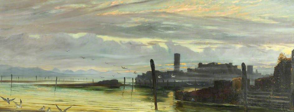 Wikioo.org - The Encyclopedia of Fine Arts - Painting, Artwork by George James Howard - Twilight in the Lagoons near Venice