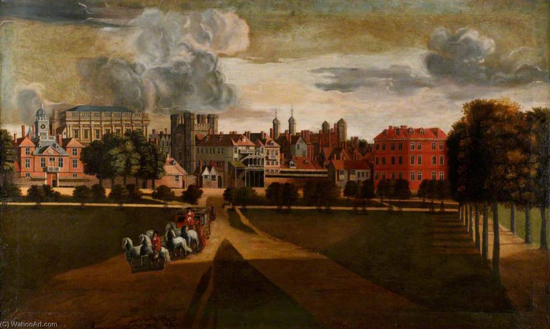 Wikioo.org - The Encyclopedia of Fine Arts - Painting, Artwork by Hendrick Danckerts - The Old Palace of Whitehall