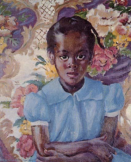 Wikioo.org - The Encyclopedia of Fine Arts - Painting, Artwork by Laura Wheeler Waring - Little Brown Girl, (painting)