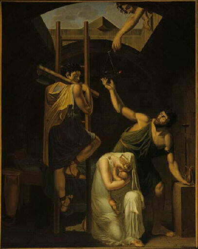 Wikioo.org - The Encyclopedia of Fine Arts - Painting, Artwork by Jean Baptiste Peytavin - Le supplice d'une vestale