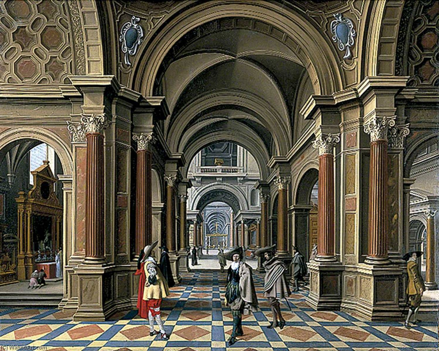 Wikioo.org - The Encyclopedia of Fine Arts - Painting, Artwork by Bartholomeus Corneliszoon Van Bassen - Interior of an Imaginary Church