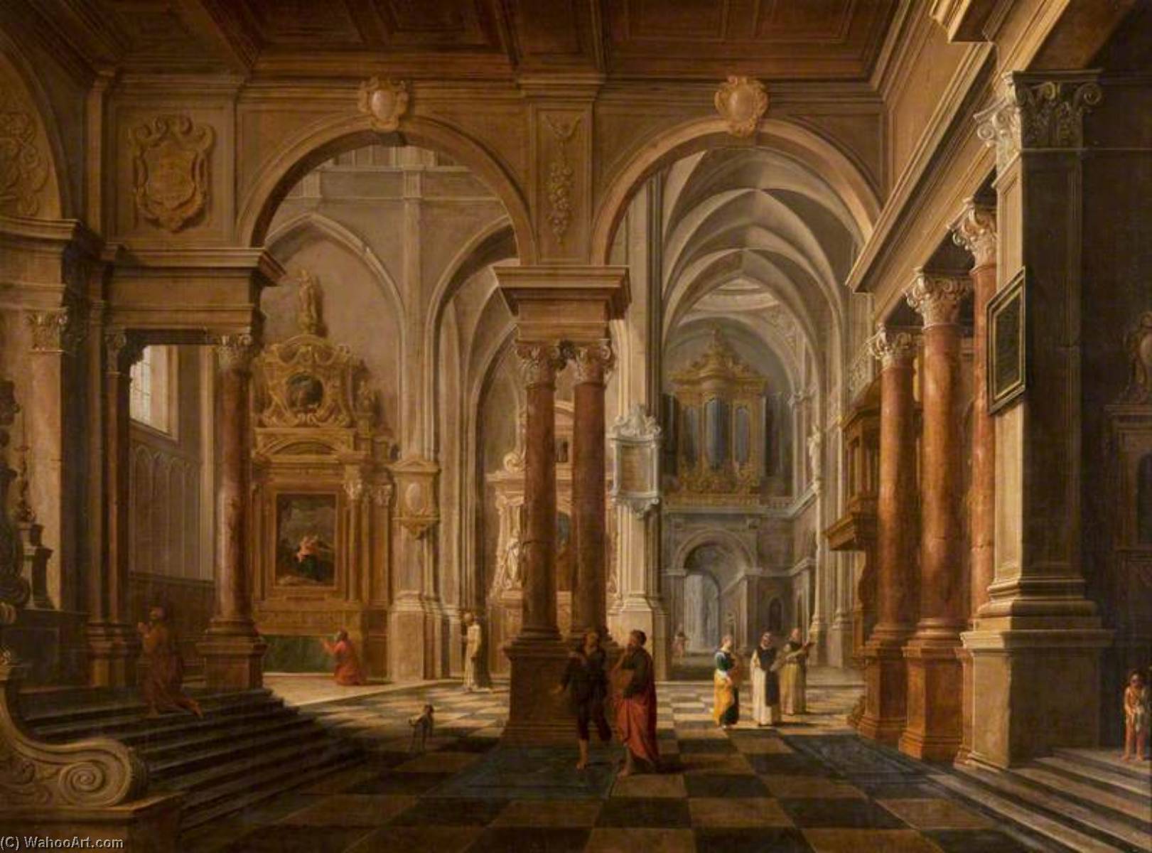 Wikioo.org - The Encyclopedia of Fine Arts - Painting, Artwork by Bartholomeus Corneliszoon Van Bassen - An Imaginary Church Interior