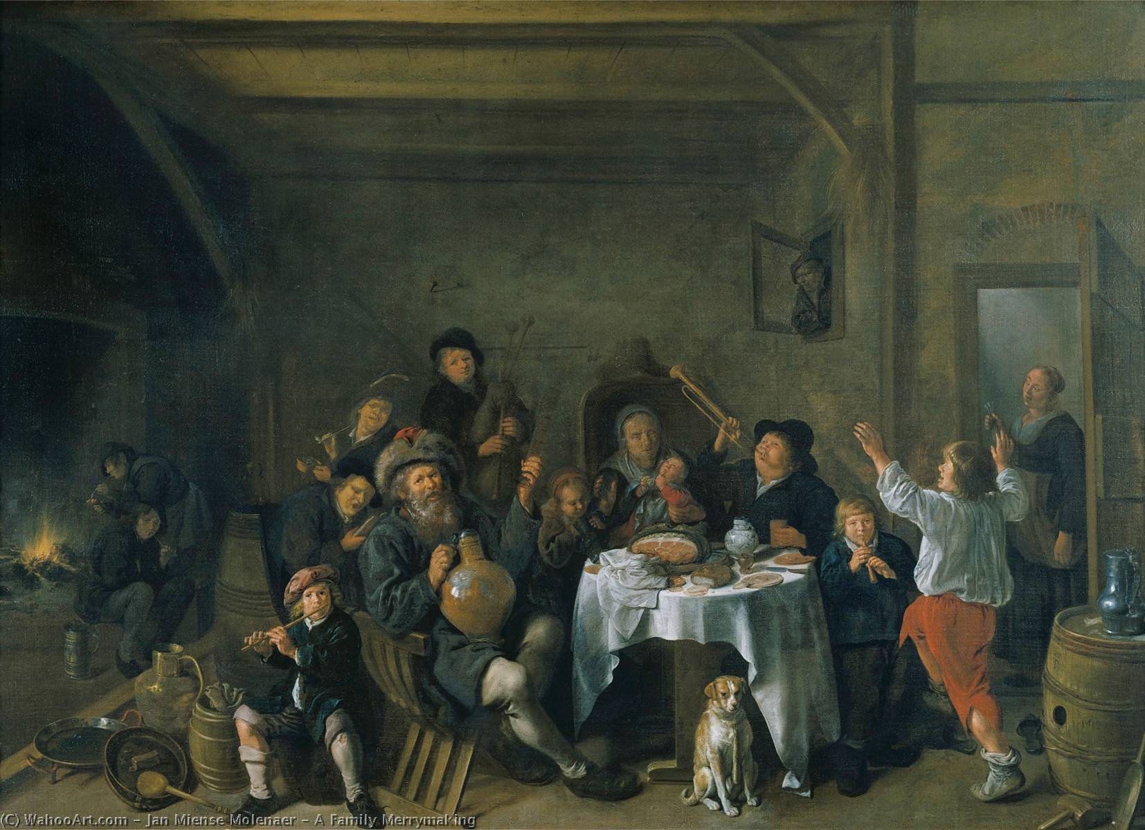 Wikioo.org - The Encyclopedia of Fine Arts - Painting, Artwork by Jan Miense Molenaer - A Family Merrymaking