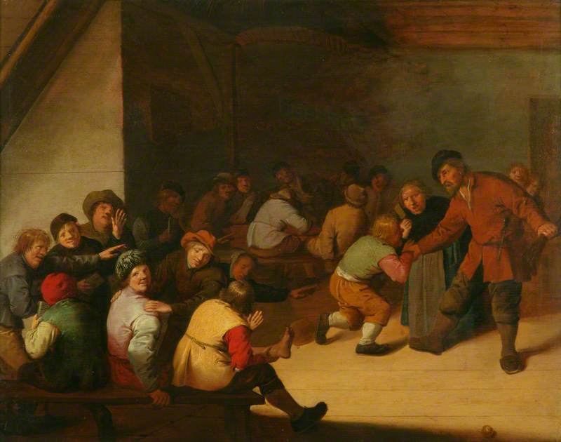 Wikioo.org - The Encyclopedia of Fine Arts - Painting, Artwork by Jan Miense Molenaer - Interior with Peasants and School Children