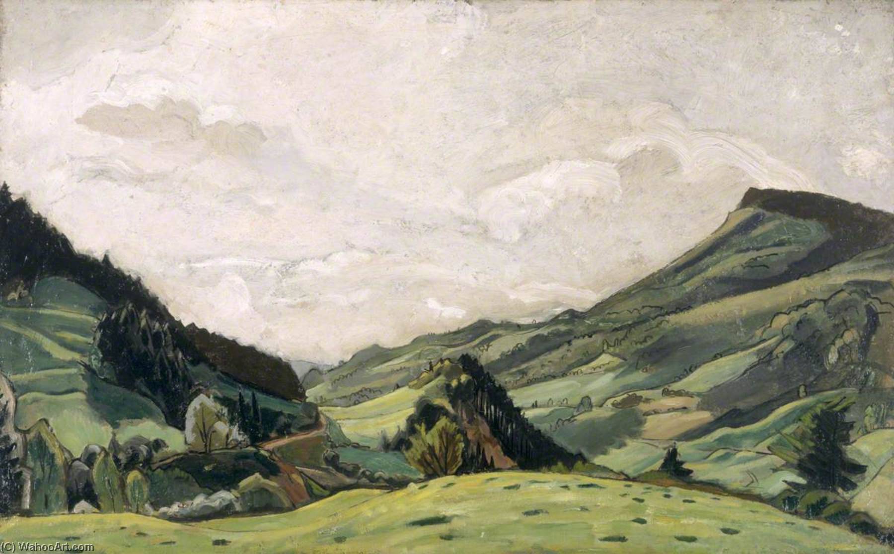 Wikioo.org - The Encyclopedia of Fine Arts - Painting, Artwork by Maurice Marinot - Landscape in the Auvergne