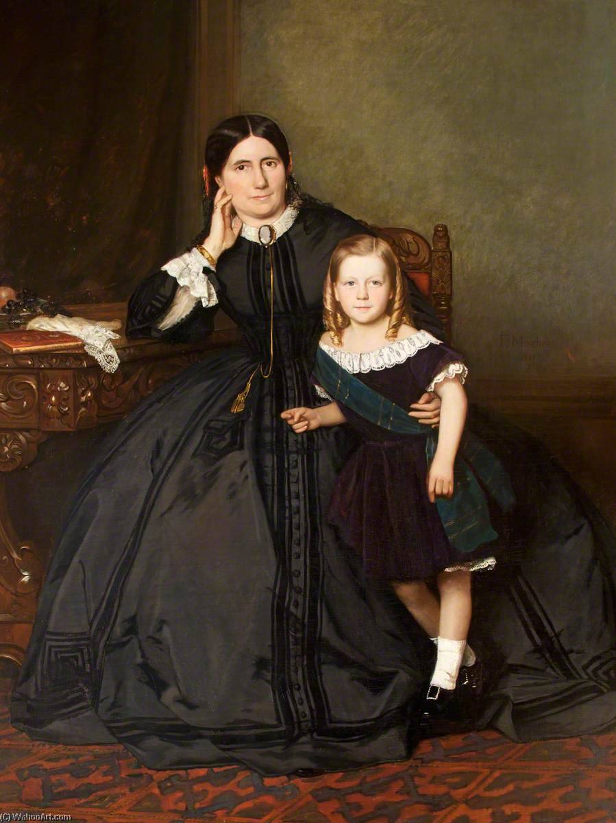 Wikioo.org - The Encyclopedia of Fine Arts - Painting, Artwork by Felix Stone Moscheles - Eliza Crawshay, née Yeates, with Her Son Edwin