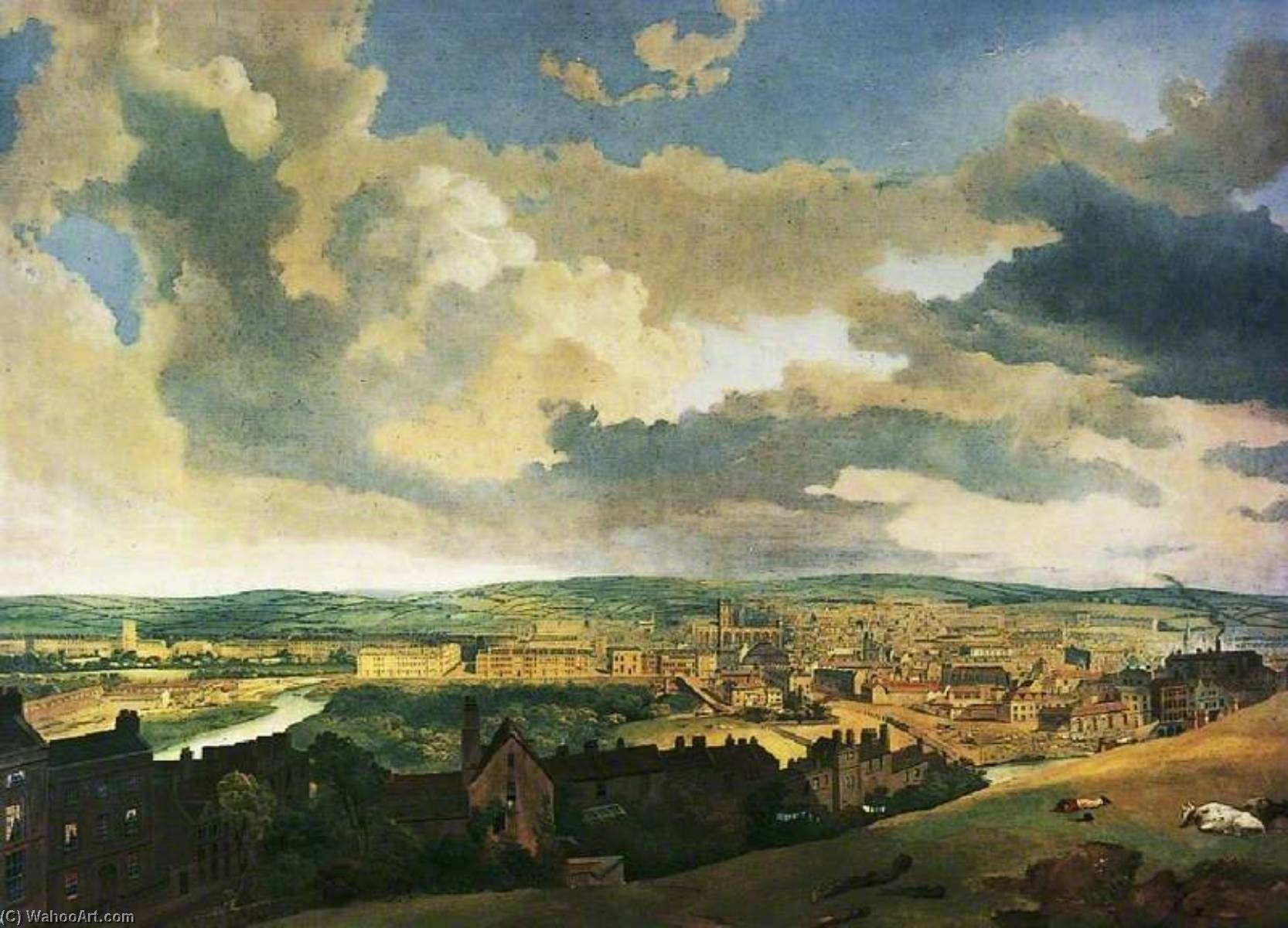Wikioo.org - The Encyclopedia of Fine Arts - Painting, Artwork by Joseph William Allen - Panorama of Bath