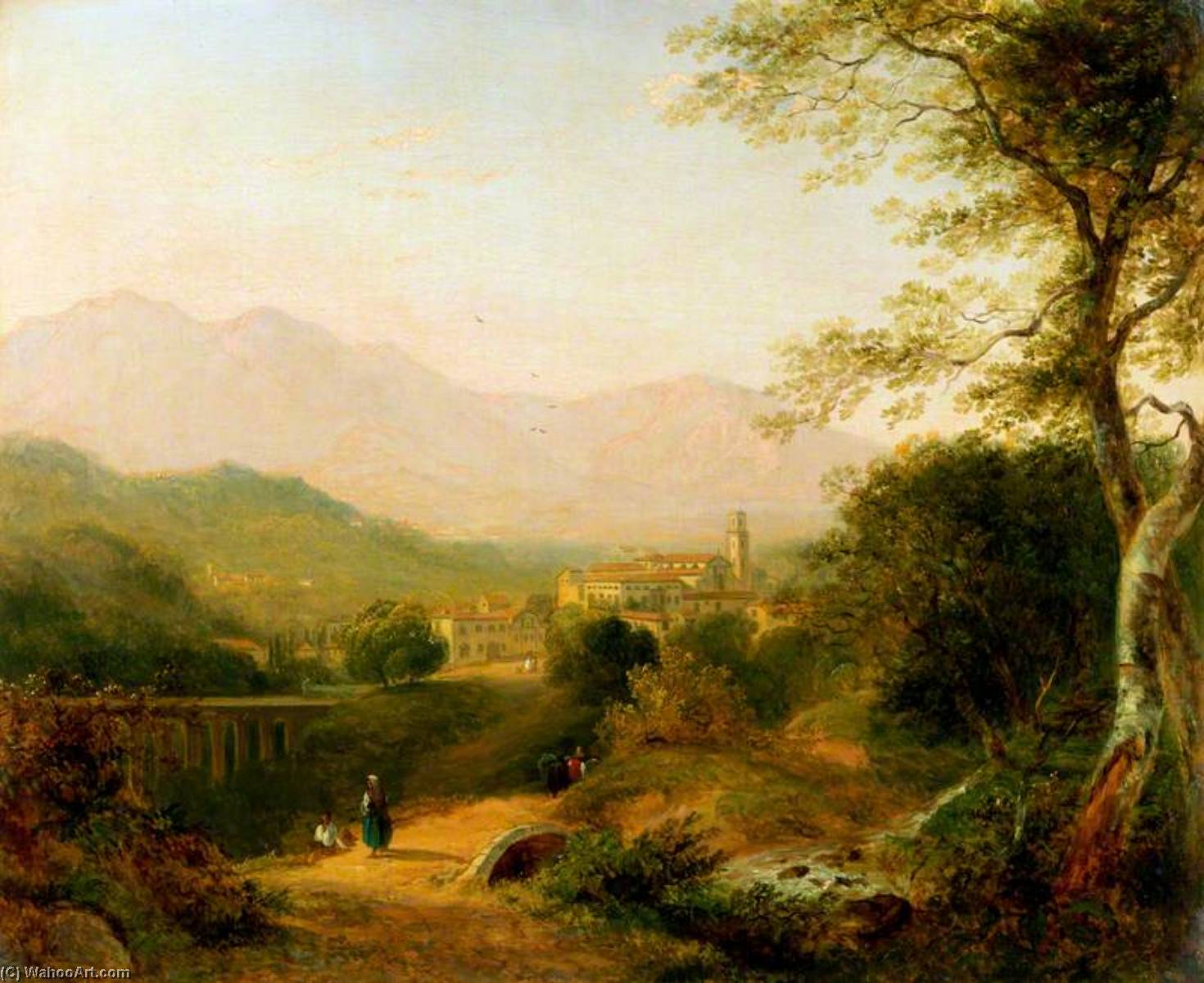 Wikioo.org - The Encyclopedia of Fine Arts - Painting, Artwork by Joseph William Allen - Italian Landscape
