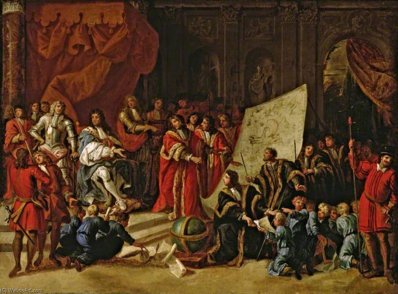 Wikioo.org - The Encyclopedia of Fine Arts - Painting, Artwork by Antonio Verrio - Charles II Giving an Audience at Christ's Hospital