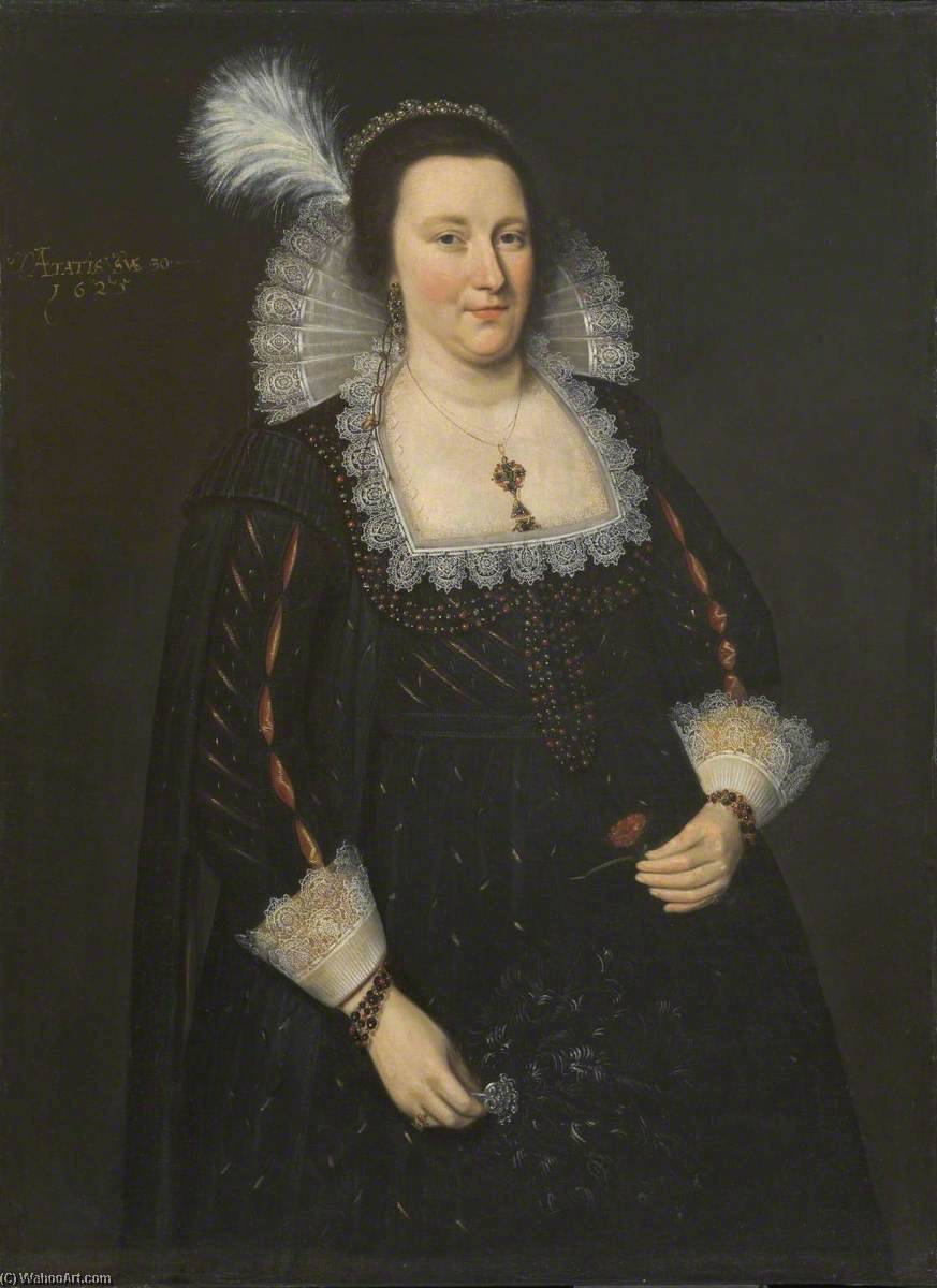 Wikioo.org - The Encyclopedia of Fine Arts - Painting, Artwork by Adam De Colone - Portrait of Lady Margaret Livingstone, 2nd Countess of Wigtown
