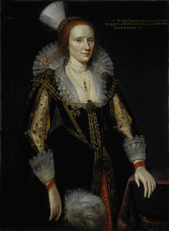 Wikioo.org - The Encyclopedia of Fine Arts - Painting, Artwork by Adam De Colone - Margaret Graham (d.c.1626), Lady Napier, Sister of 1st Marquess of Montrose and Wife of 1st Lord Napier