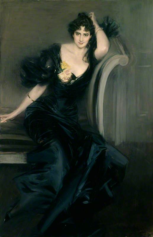 Wikioo.org - The Encyclopedia of Fine Arts - Painting, Artwork by Giovanni Boldini - Gertrude Elizabeth, née Blood, Lady Colin Campbell