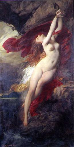 Wikioo.org – L'Encyclopédie des Beaux Arts - Peinture, Oeuvre de Jules Louis Machard - angélique attaché  afin  la  rocher