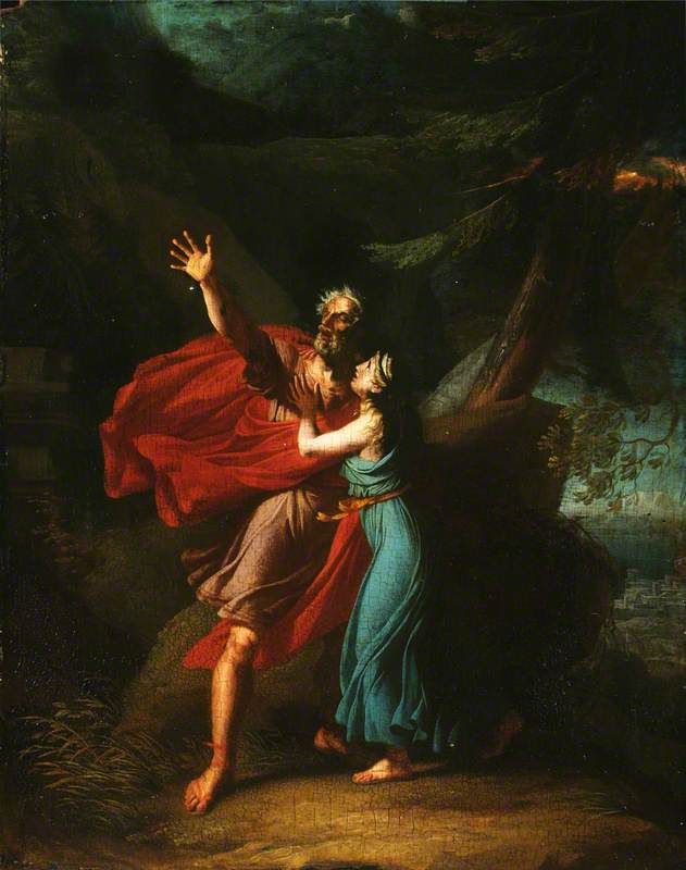 Wikioo.org - The Encyclopedia of Fine Arts - Painting, Artwork by Charles Thévenin - Oedipus and Antigone