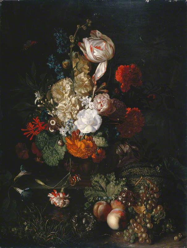 WikiOO.org - אנציקלופדיה לאמנויות יפות - ציור, יצירות אמנות Jan Van Huysum - Still Life Flowers and Fruit