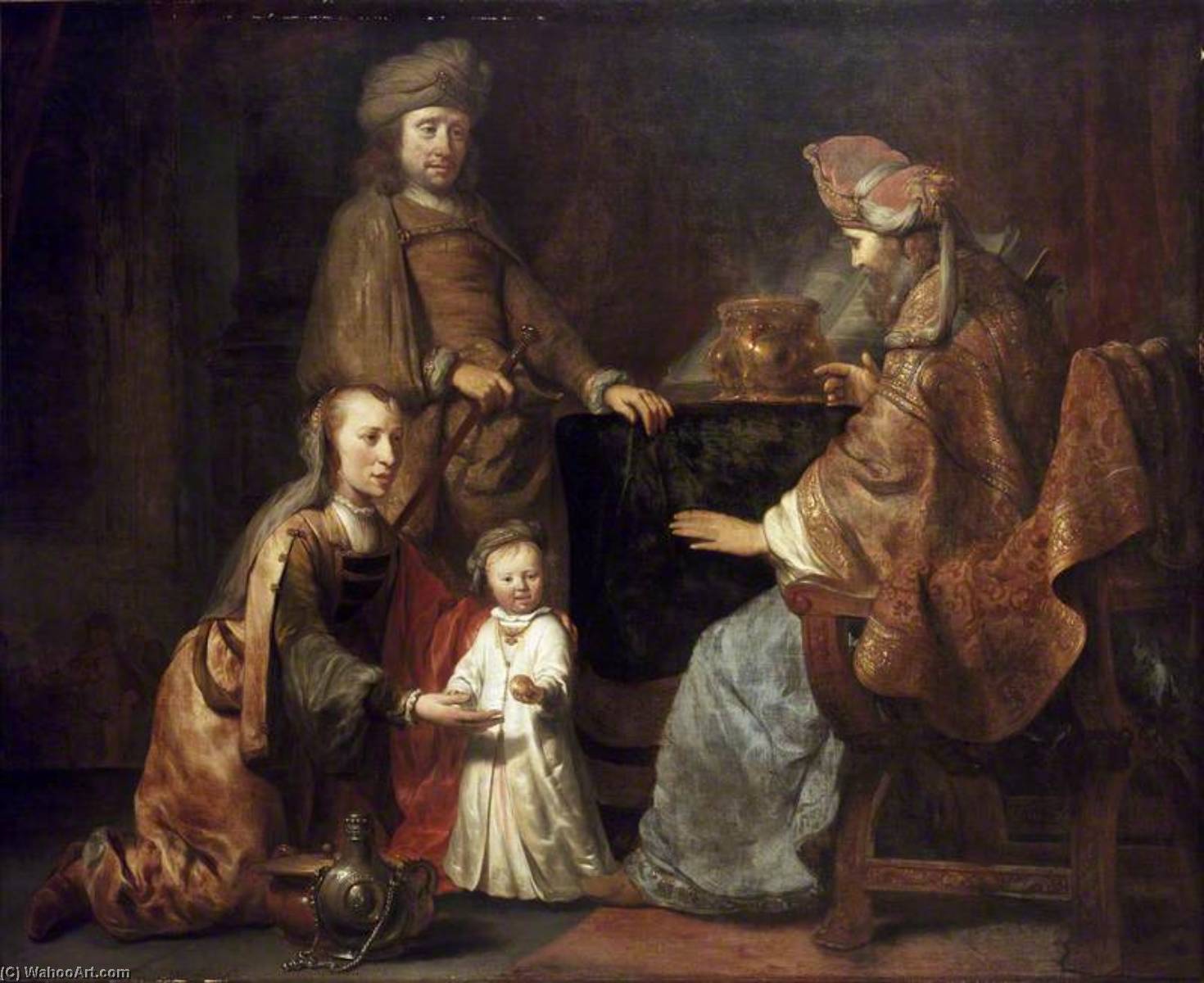 Wikioo.org - The Encyclopedia of Fine Arts - Painting, Artwork by Gerbrand Van Den Eeckhout - The Infant Samuel brought by Hanna to Eli