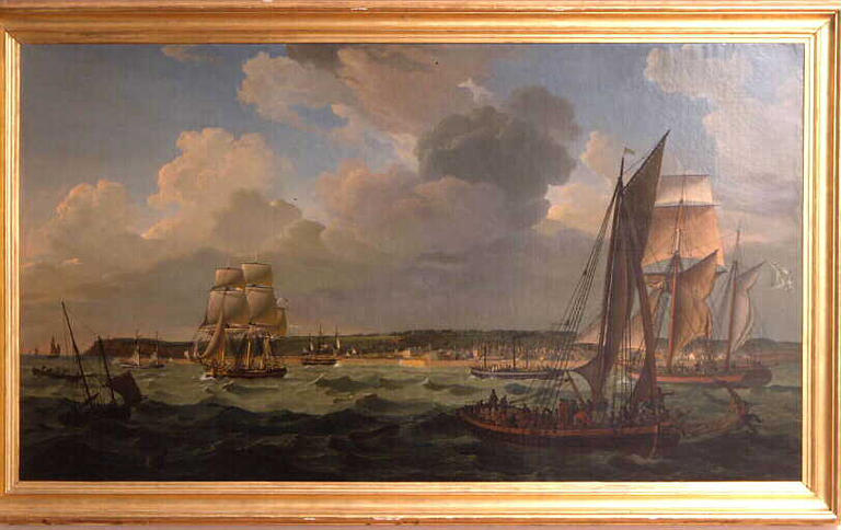 Wikioo.org - The Encyclopedia of Fine Arts - Painting, Artwork by Louis Philippe Crepin - Le Havre vu de la mer