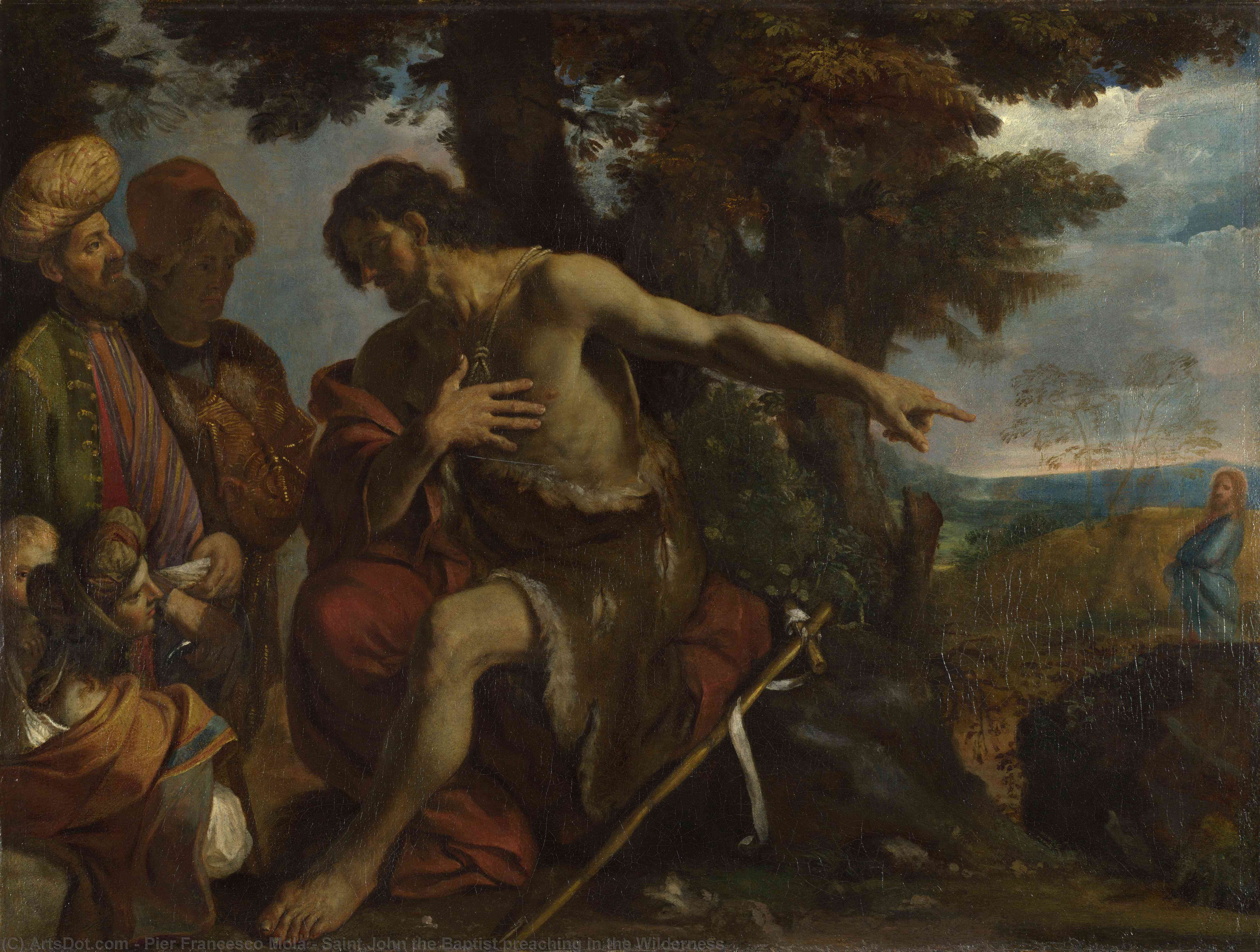 Wikioo.org - สารานุกรมวิจิตรศิลป์ - จิตรกรรม Pier Francesco Mola - Saint John the Baptist preaching in the Wilderness