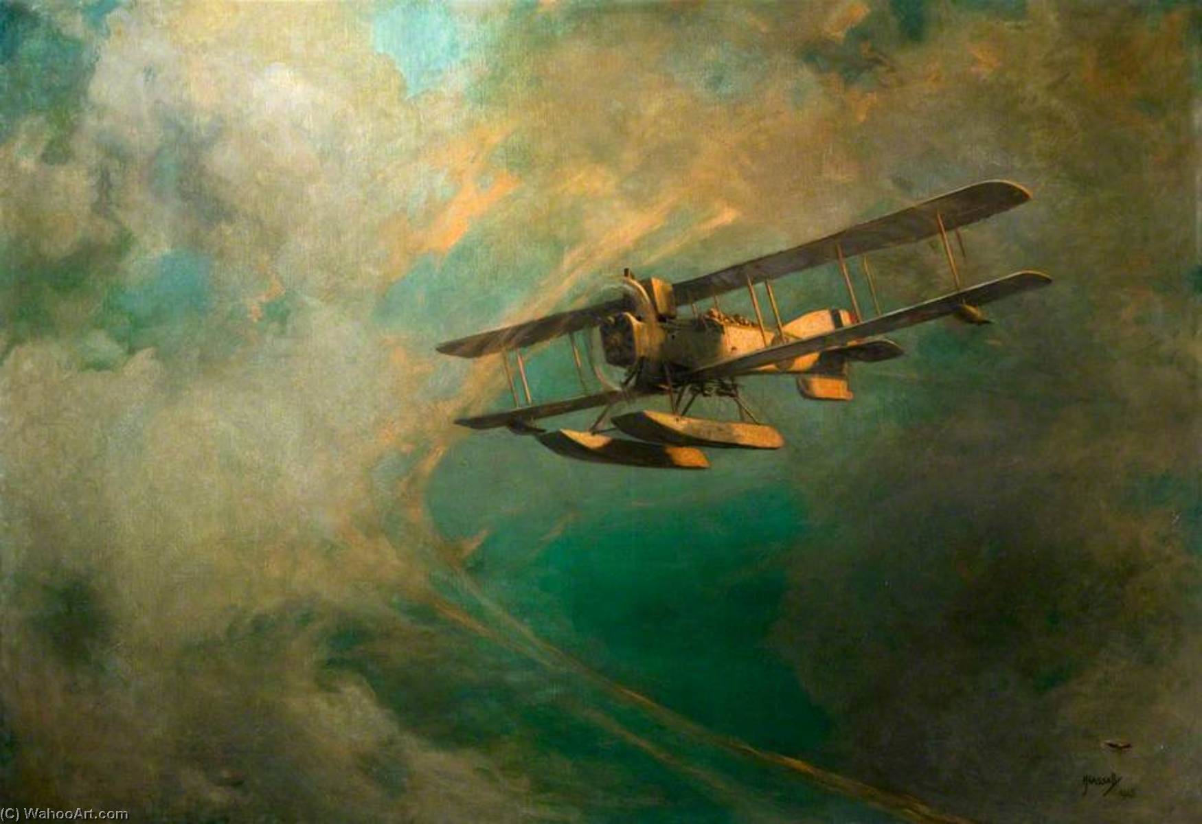 Wikioo.org - The Encyclopedia of Fine Arts - Painting, Artwork by John Hassall - Short Seaplane