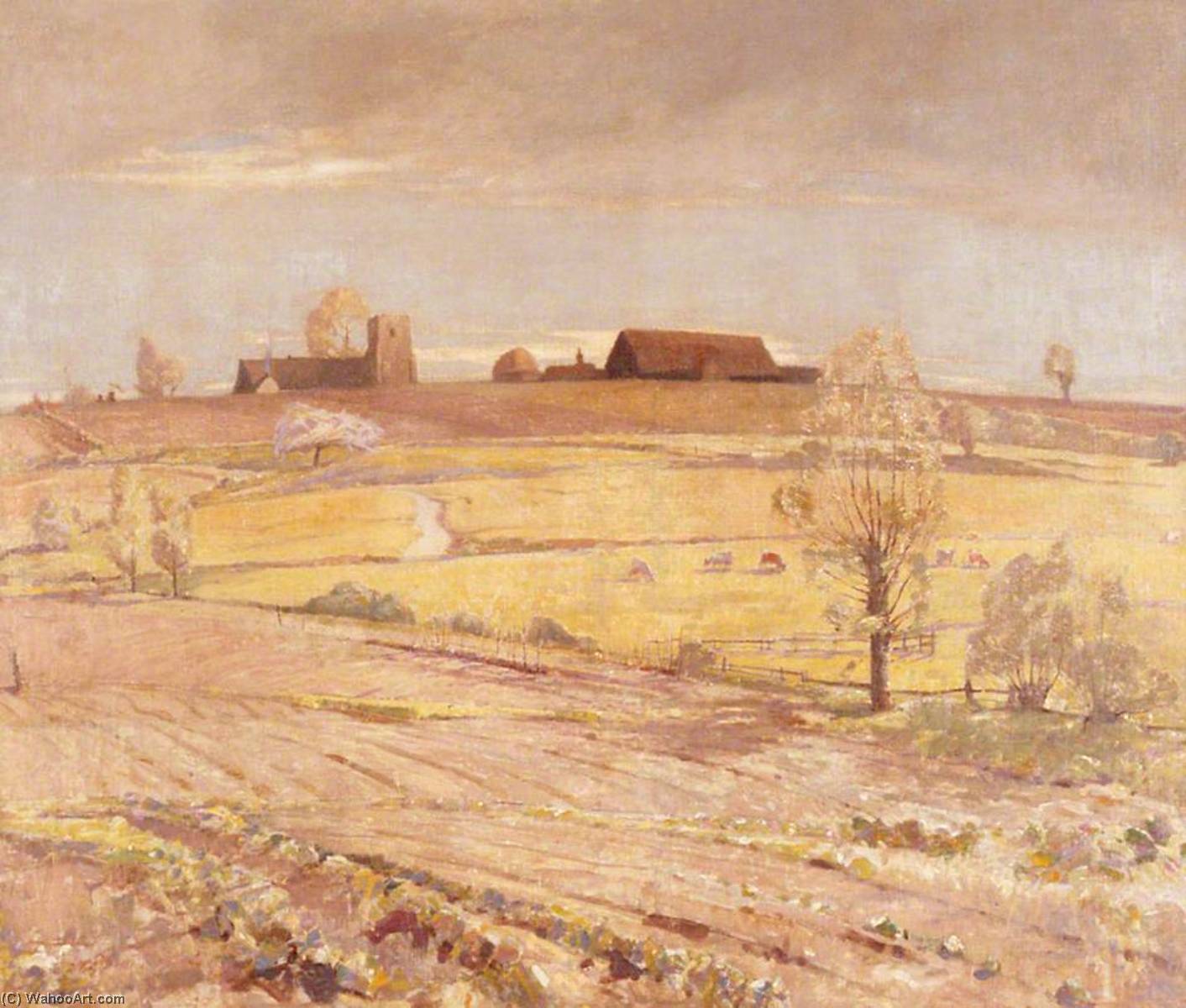 Wikioo.org - The Encyclopedia of Fine Arts - Painting, Artwork by William Luson Thomas - Suffolk Landscape (from Pinmill)