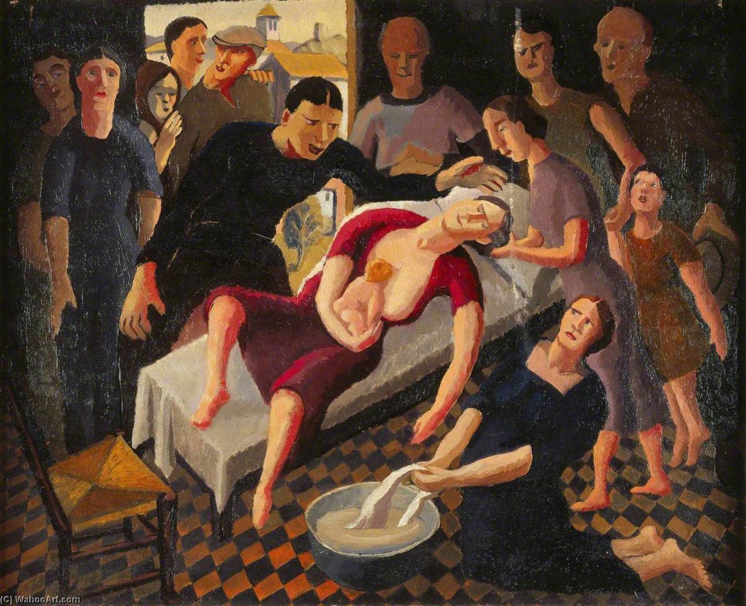 Wikioo.org - The Encyclopedia of Fine Arts - Painting, Artwork by Karl Hagedorn - A Home Birth