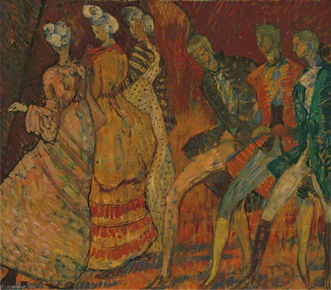 Wikioo.org - The Encyclopedia of Fine Arts - Painting, Artwork by Frederick Etchells - A Group of Figures