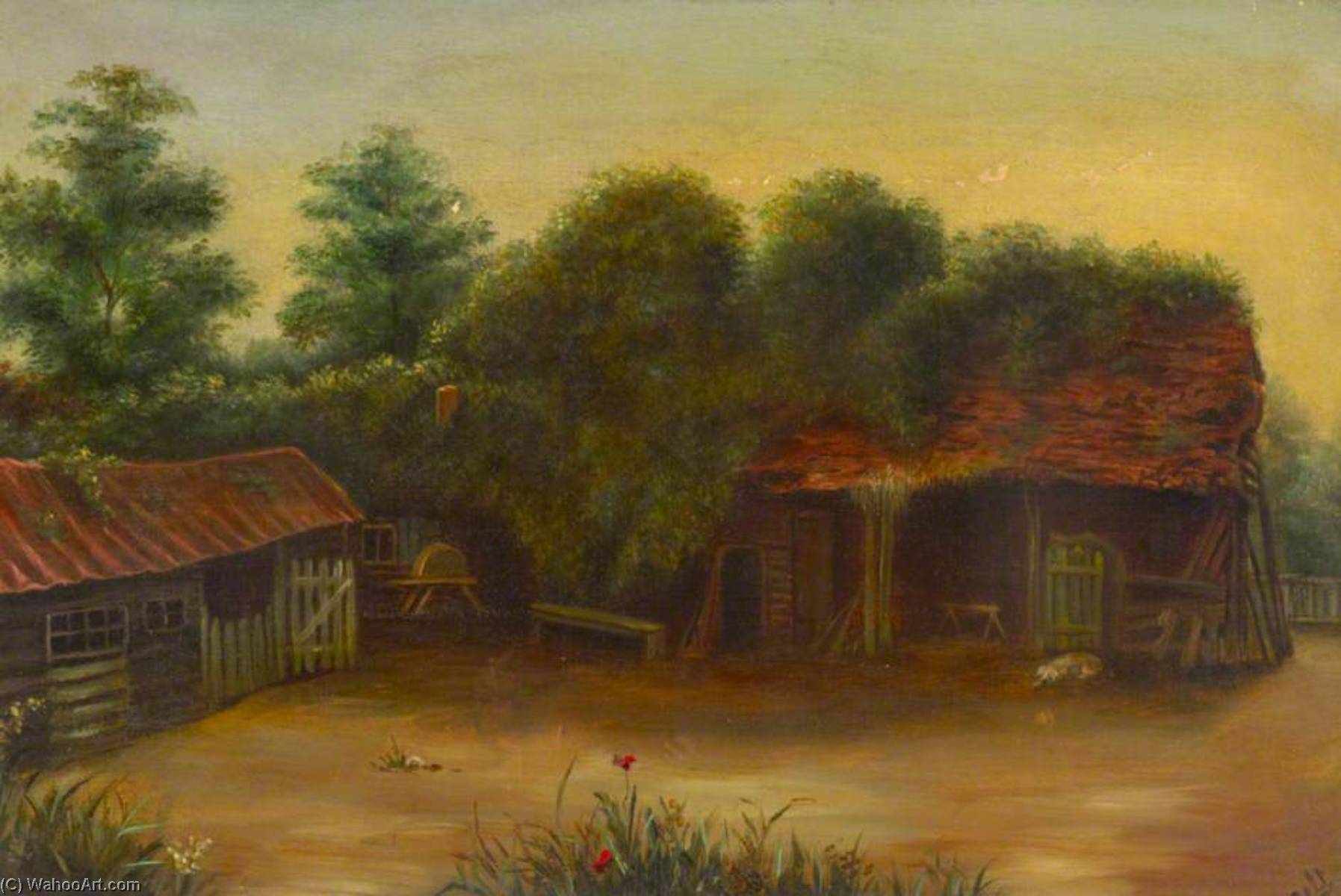 Wikioo.org - The Encyclopedia of Fine Arts - Painting, Artwork by Frank Graham Bell - Old Barn (formerly back of Dulwich Gallery)
