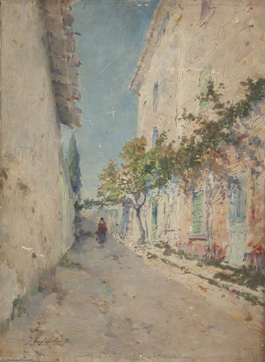 Wikioo.org - The Encyclopedia of Fine Arts - Painting, Artwork by Julien Gustave Gagliardini - A Road at Midday