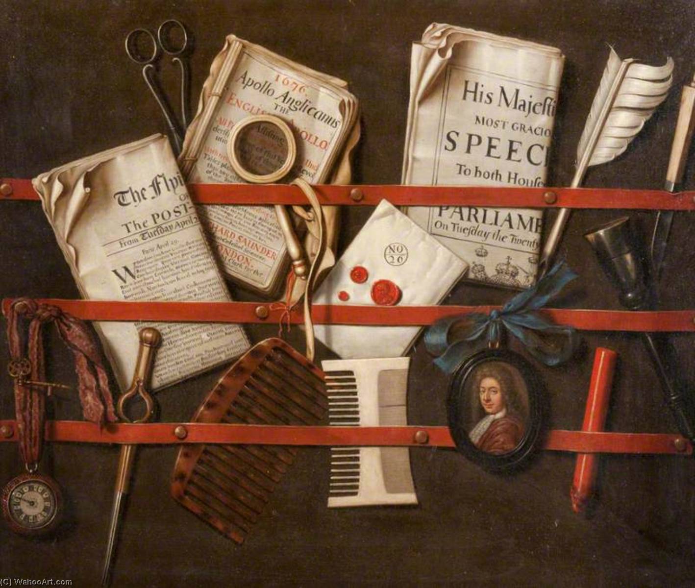 Wikioo.org - The Encyclopedia of Fine Arts - Painting, Artwork by Edwaert Collier - Trompe l'oeil, Letter Rack