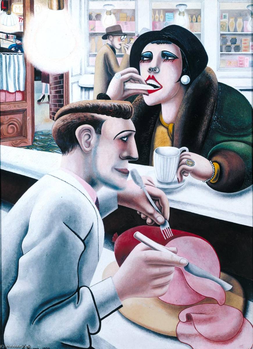 Wikioo.org - Bách khoa toàn thư về mỹ thuật - Vẽ tranh, Tác phẩm nghệ thuật Edward Burra - The Snack Bar