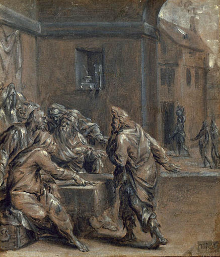 WikiOO.org - Encyclopedia of Fine Arts - Malba, Artwork Dirck Barendsz - La trahison de Judas, dit autrefois à tort, Les noces de Cana