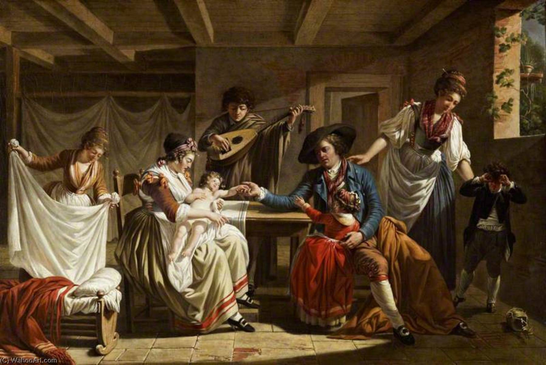 Wikioo.org - The Encyclopedia of Fine Arts - Painting, Artwork by Jacques Henri Sablet - L'heureuse famille