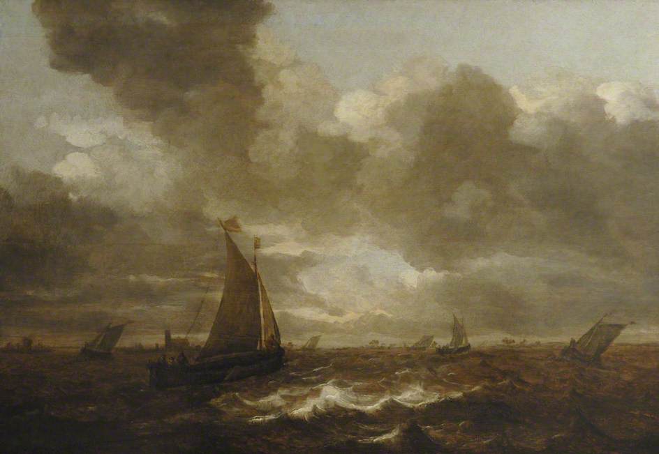 Wikioo.org - The Encyclopedia of Fine Arts - Painting, Artwork by Jan Porcellis - Seascape off Dordrecht