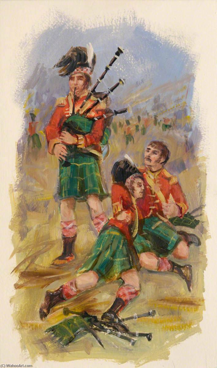 Wikioo.org - The Encyclopedia of Fine Arts - Painting, Artwork by Eric Auld - The Three Pipers at Saint Pierre