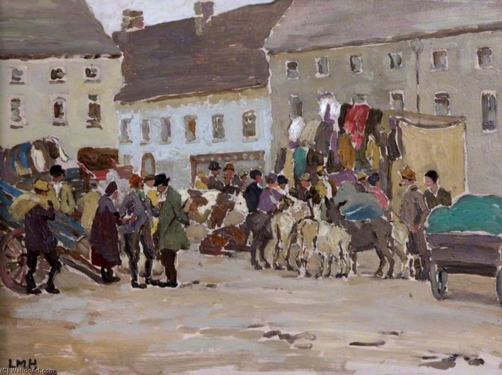 WikiOO.org - Encyclopedia of Fine Arts - Lukisan, Artwork Letitia Marion Hamilton - Irish Market Scene