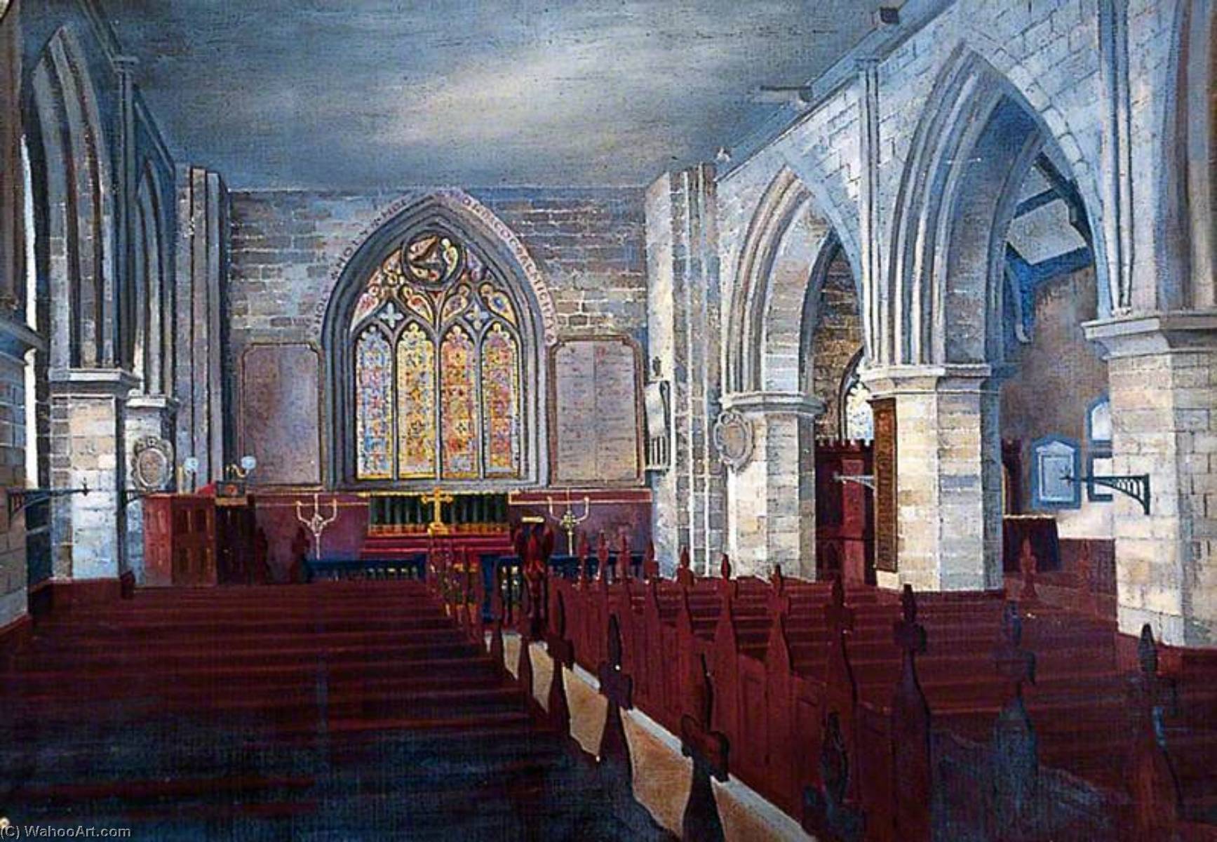 Wikioo.org - The Encyclopedia of Fine Arts - Painting, Artwork by Walter Harvey Brook - The Interior, Holy Trinity Priory, York